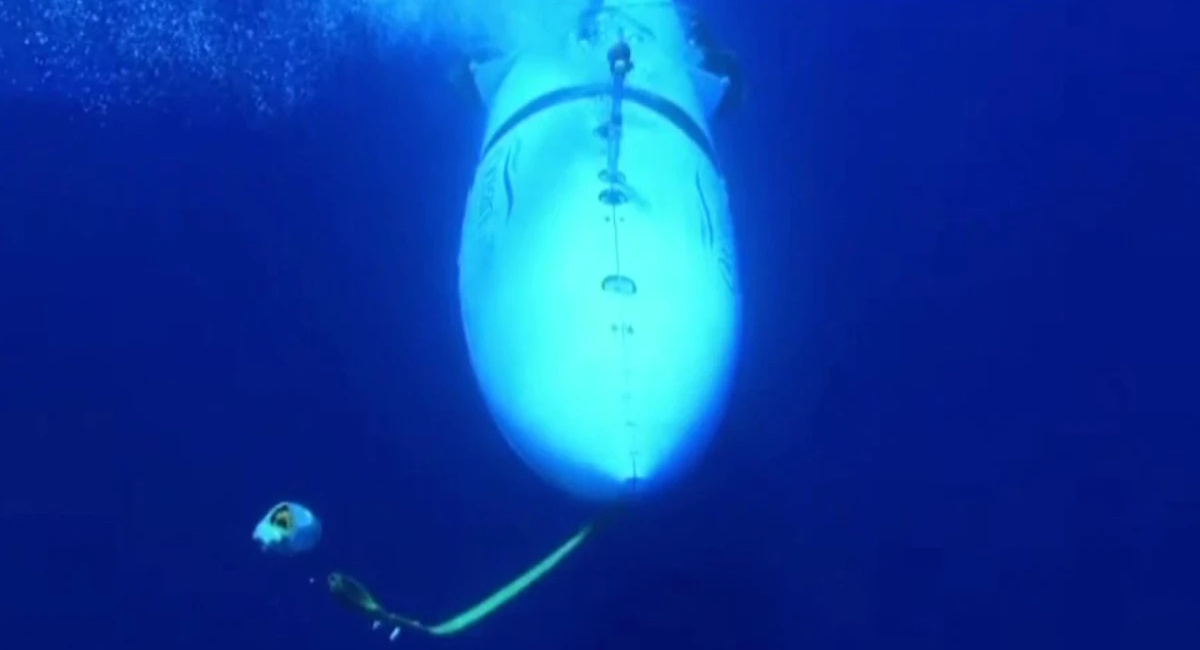 Titan submersible suffering a catastrophic implosion